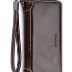 IVESIGN Women's Genuine Leather Wallet - Dark Brown